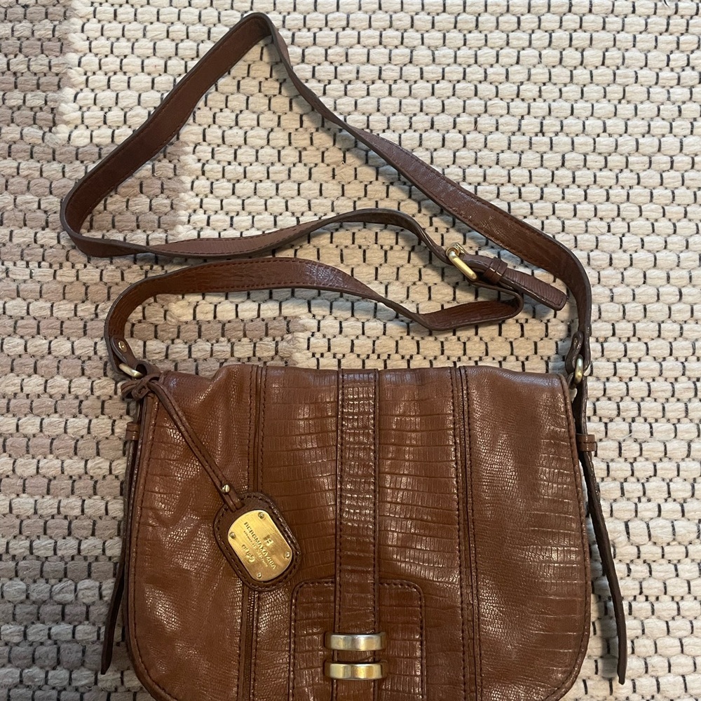 BCBG Brown Leather Shoulder Bag